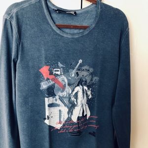 Love Moschino blue men’s long sleeve shirt